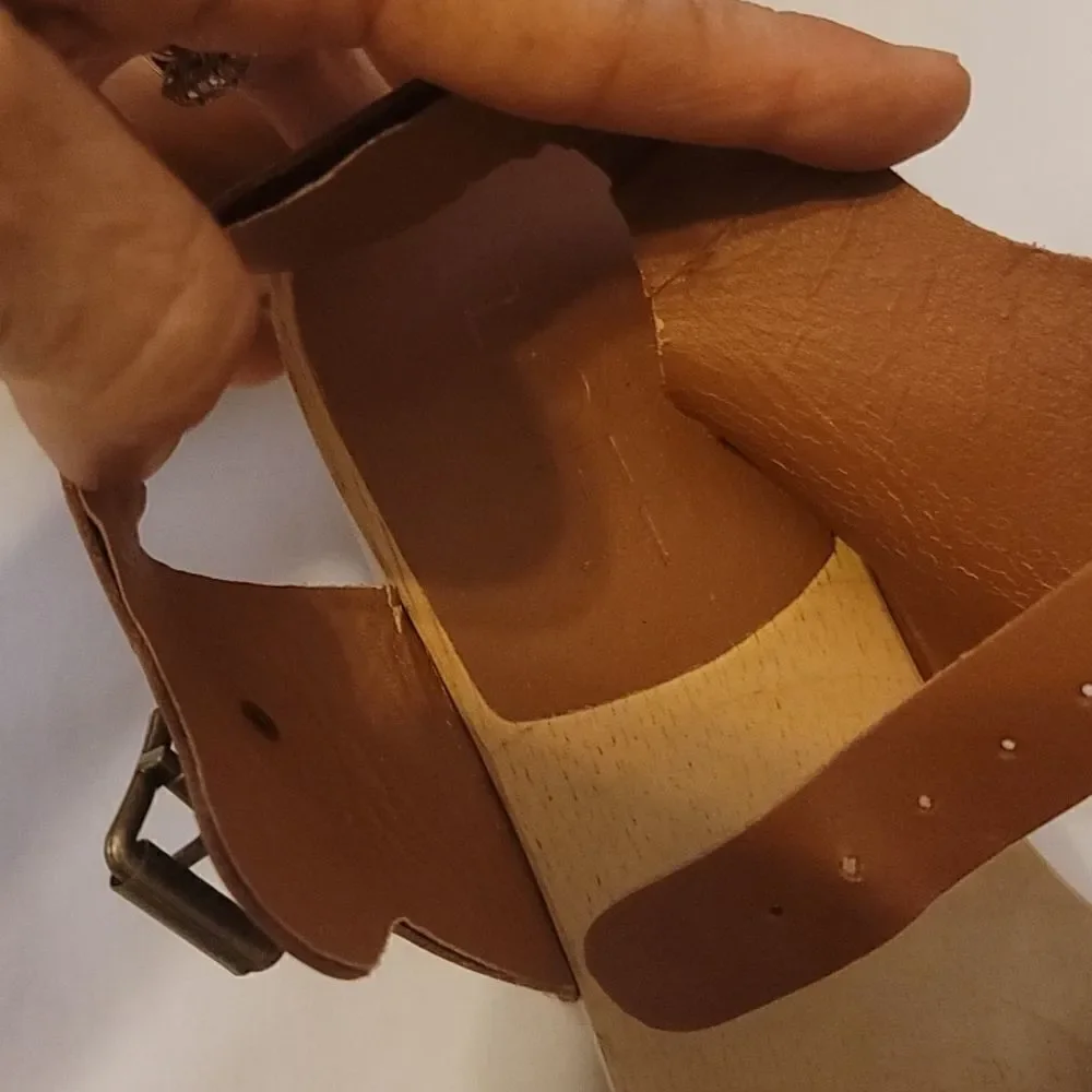 Loft leather wooden platforms size 8‎